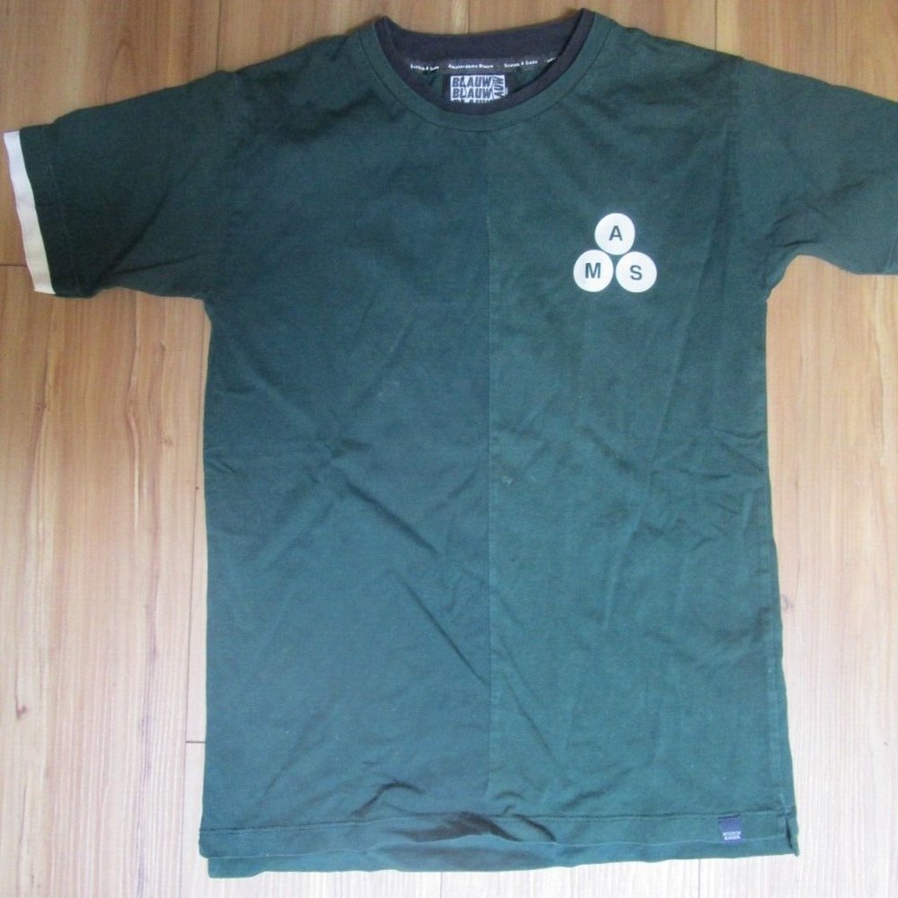 SCOTCH & SODA Amsterdam Blauw size 10/140 Dark Green t-shirt AMS